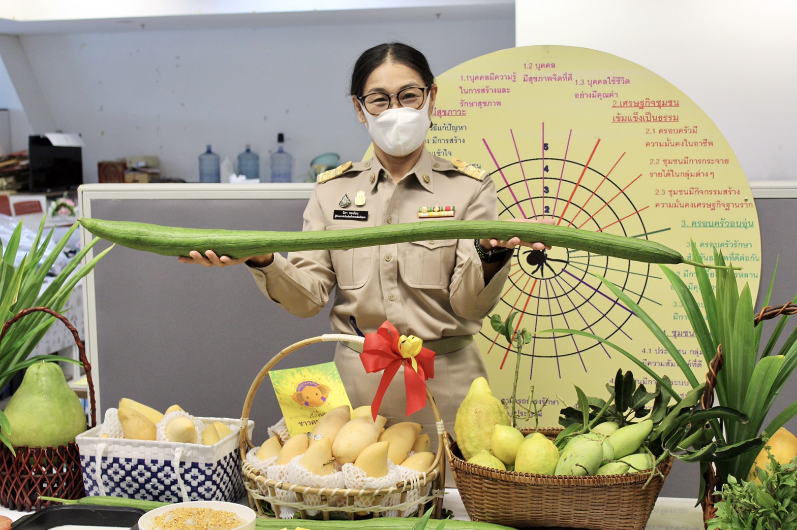 นางสาวนิภา ทองก้อน ผู้อำนวยการสำนักเสริมสร้างความเข้มแข็งชุมชน เป็นประธานเปิดงาน “Veget of love :  สสช. ปันผัก ปันรัก ปันสุข” ครั้งที่ 6