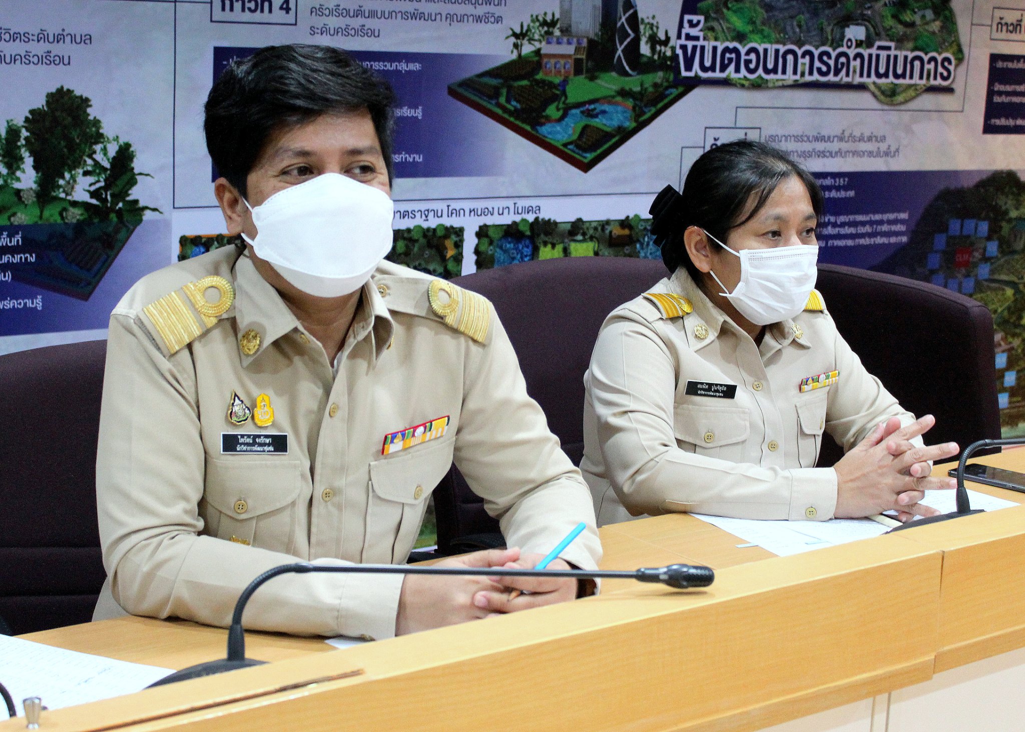 นางสาวนิภา ทองก้อน ผู้อำนวยการสำนักเสริมสร้างความเข้มแข็งชุมชน มอบหมายให้นางศิริพร ฤทธิสนธิ์ ผู้อำนวยการกลุ่มงานการพัฒนาเศรษฐกิจฐานรากและประชารัฐ เป็นประธาน