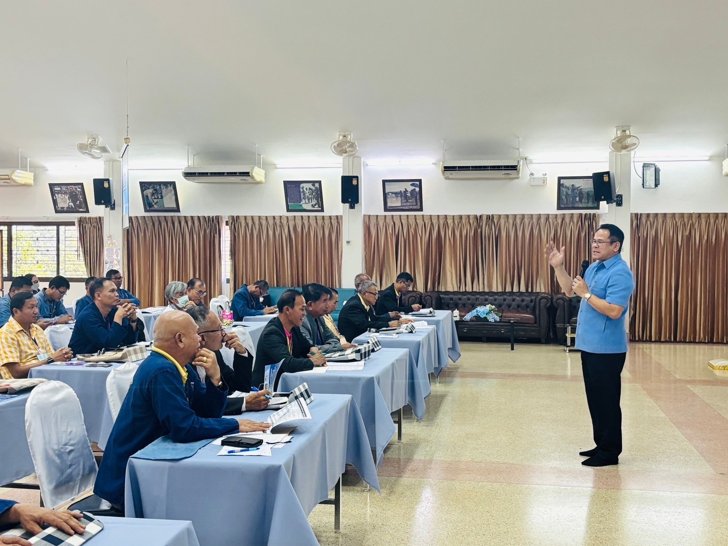 การประชุมเชิงปฏิบัติการสนับสนุนการขับเคลื่อนเครือข่ายศูนย์เรียนรู้การพัฒนาคุณภาพชีวิตตามหลักทฤษฎีใหม่ ประยุกต์สู่ “โคก หนอง นา” ระดับภาค